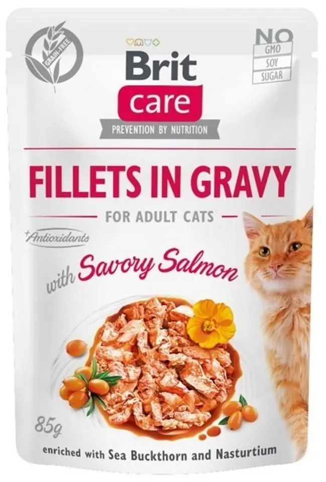 ⁨BRIT Care Fillets in Gravy salmon fillets in sauce - wet cat food - 85 g⁩ at Wasserman.eu