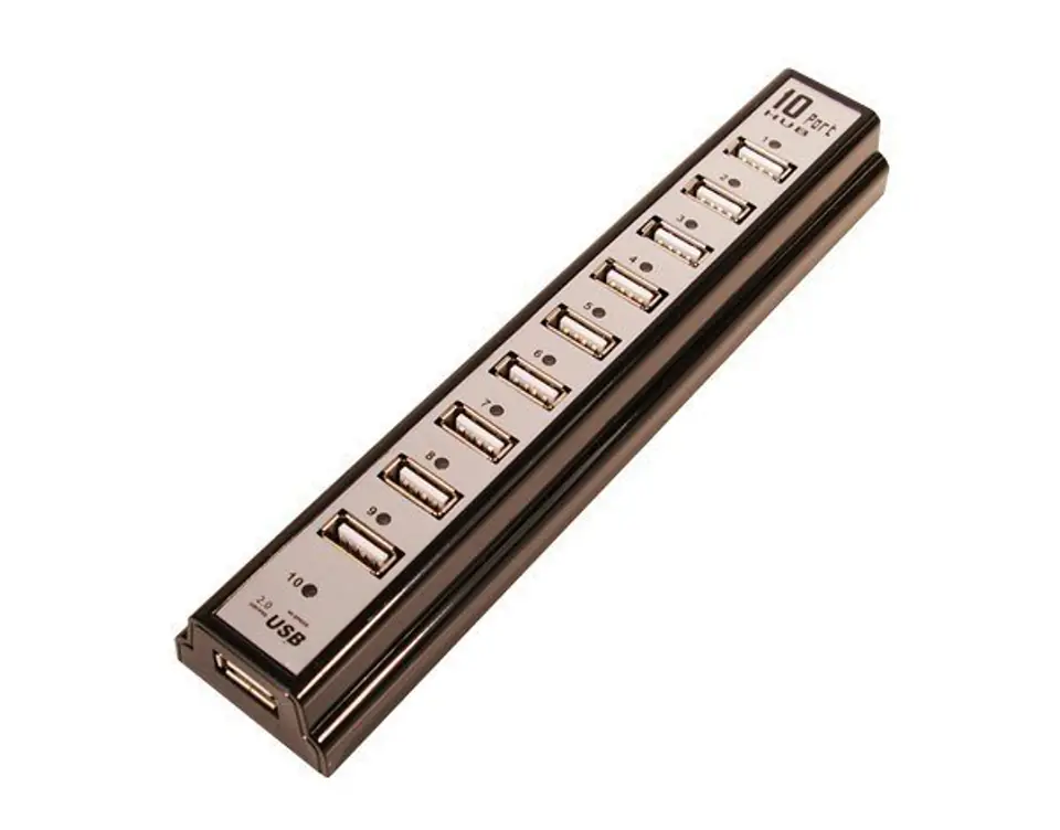 ⁨USB 2.0 Hub 10-Ports with power supply⁩ at Wasserman.eu