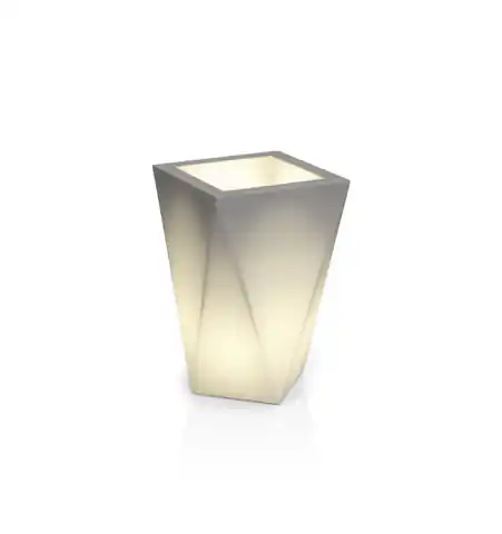 ⁨White Vaso pot with lighting⁩ at Wasserman.eu