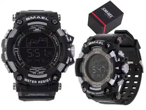 ⁨Zegarek męski militarny wodoodporny LED SMAEL czarny⁩ w sklepie Wasserman.eu