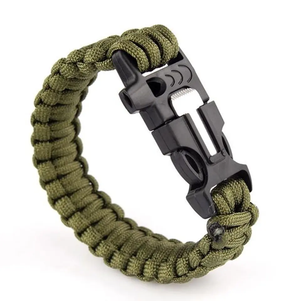 Bransoletka paracord 3w1 ARMY GREEN w sklepie Wasserman.eu