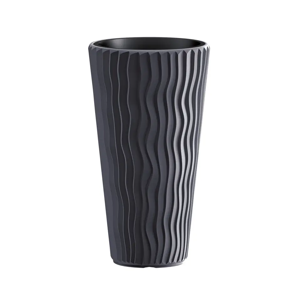 ⁨Plant pot with refill Sandy Slim DPSP400 anthracite⁩ at Wasserman.eu