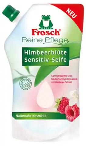 ⁨Frosch Himbeerblute Sensitiv Mydło w Płynie Zapas 500 ml⁩ w sklepie Wasserman.eu