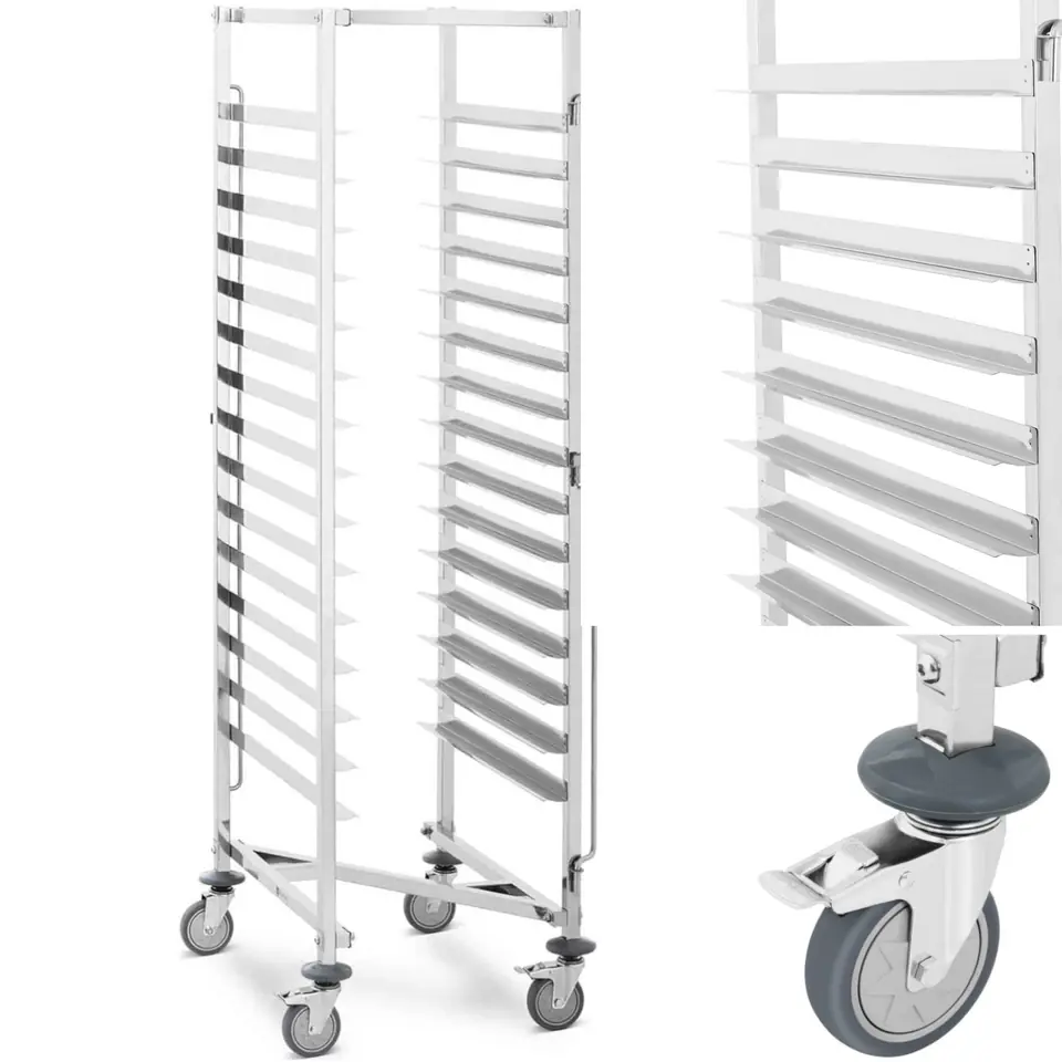 ⁨Transport baking trolley for tray trays 15 shelves 600 x 400 mm⁩ at Wasserman.eu