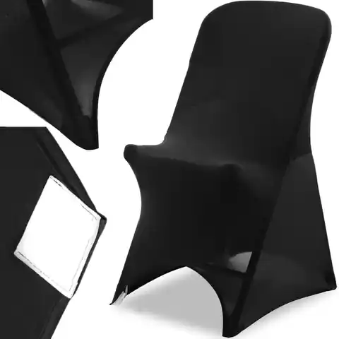 ⁨Pokrowiec elastyczny uniwersalny na krzesło czarny⁩ w sklepie Wasserman.eu