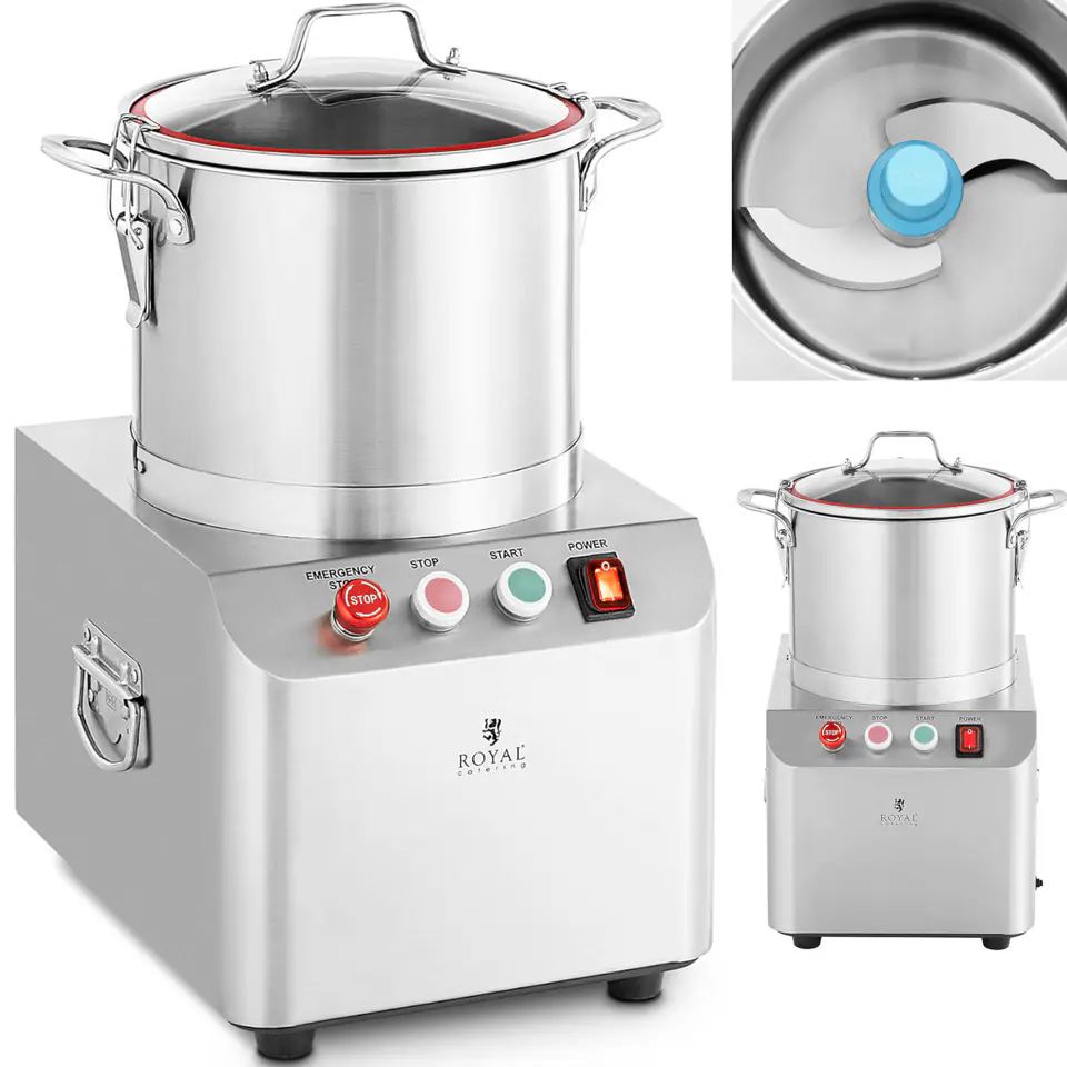 ⁨Kuter wilk gastronomiczny do siekania mielenia krojenia mięsa warzyw 1400 obr./min 10 l 750 W⁩ w sklepie Wasserman.eu