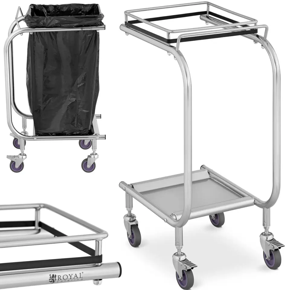 ⁨Trolley Garbage Bag Rack Stainless Steel Waste⁩ at Wasserman.eu