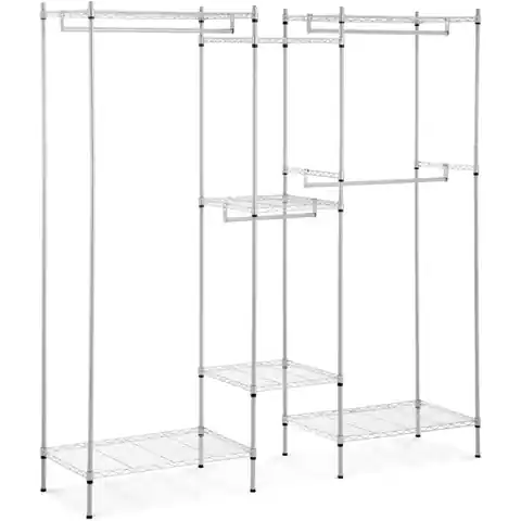 ⁨Wire rack for cloakroom wardrobe 7 shelves 4 bars 189 x 45 x 196 cm up to 210 kg⁩ at Wasserman.eu
