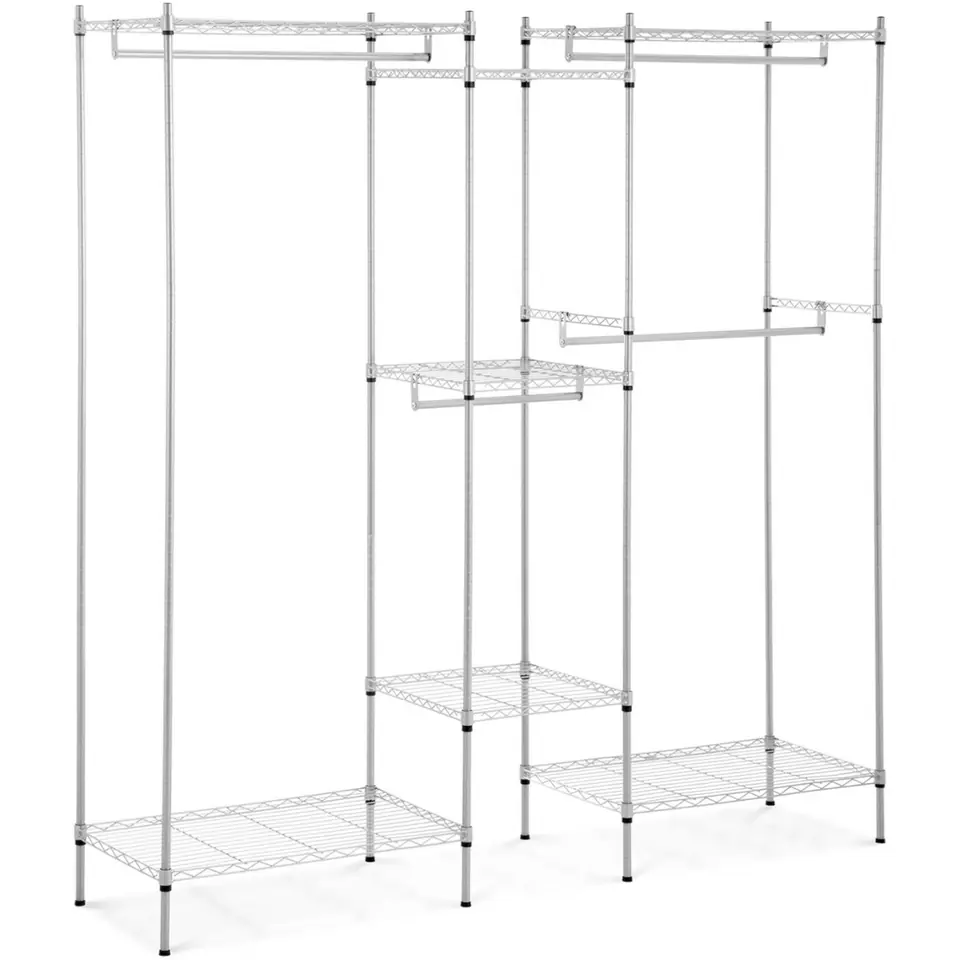 ⁨Wire rack for cloakroom wardrobe 7 shelves 4 bars 189 x 45 x 196 cm up to 210 kg⁩ at Wasserman.eu