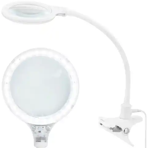 ⁨Lampa kosmetyczna warsztatowa powiększająca 5 dioptrii 30x LED śr. 125 mm⁩ w sklepie Wasserman.eu