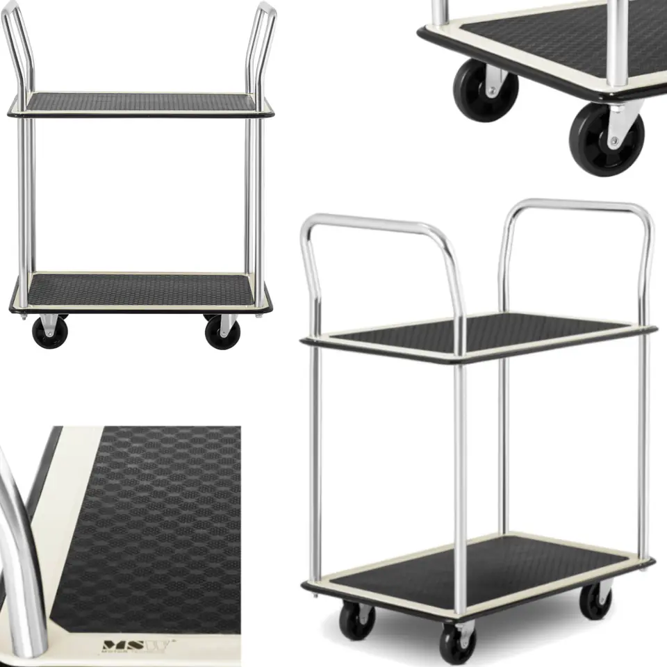 ⁨Transport shelf trolley with handles 2 shelves up to 120 kg 72 x 43 cm⁩ at Wasserman.eu