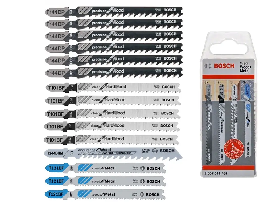 ⁨SET OF T-SAW BLADES FOR WOOD AND METAL 15 PCS.⁩ at Wasserman.eu