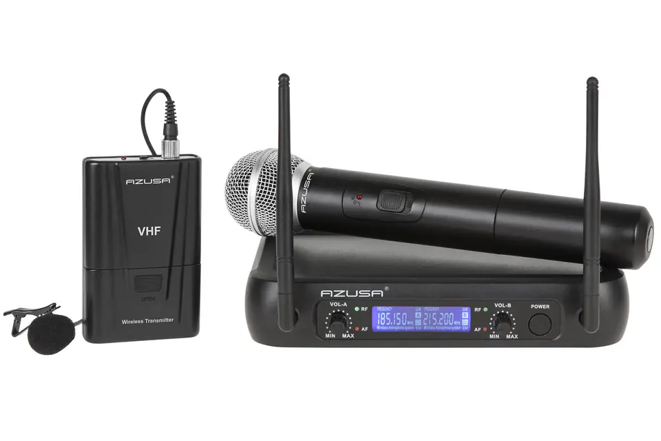 Microphone VHF 2 channels WR-358LD (1 x mic. to hand + 1x clip) at Wasserman.eu
