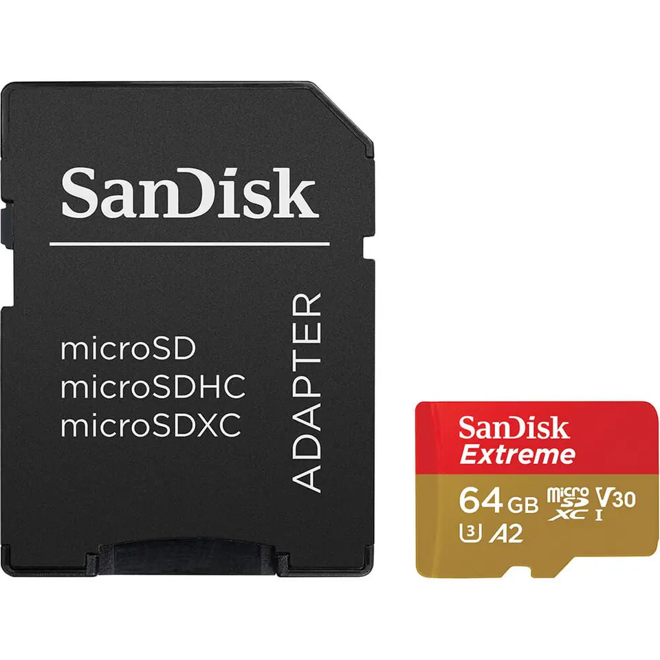 ⁨SanDisk Extreme 64 GB MicroSDXC UHS-I Class 10 + adapter⁩ at Wasserman.eu