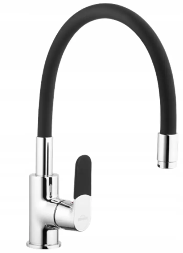 ⁨SINK MIXER JOGA TREND WITH MOVABLE SPOUT, BLACK⁩ at Wasserman.eu