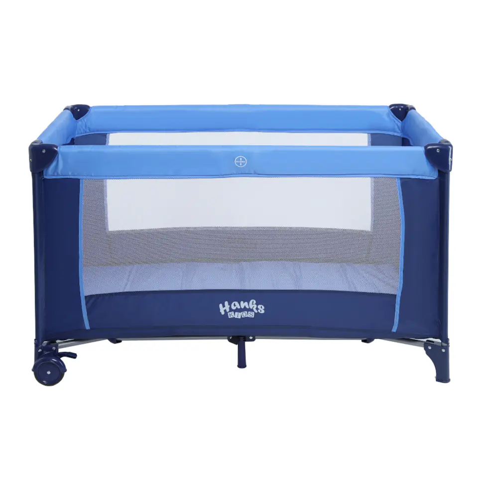 ⁨TRAVEL COT SIMPLE NAVY BLUE HANKSKIDS⁩ at Wasserman.eu