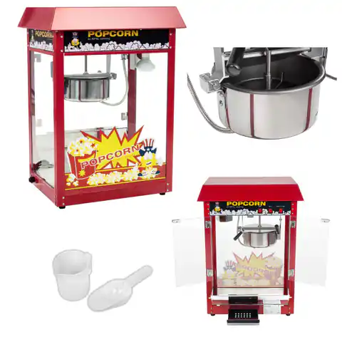 ⁨Barowa maszyna do popcornu z czerwonym daszkiem⁩ w sklepie Wasserman.eu