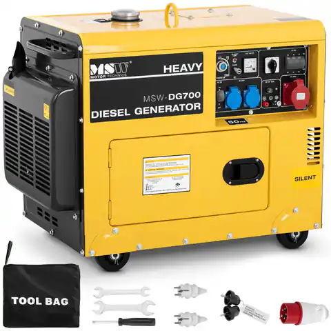 ⁨Agregat generator prądotwórczy diesel mobilny chłodzony powietrzem 230/400 V 4.4 kW 5.5 kVA 14.5 l⁩ w sklepie Wasserman.eu