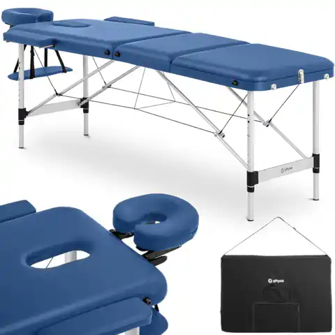 ⁨Table massage bed portable folding Bordeaux Blue up to 180 kg blue⁩ at Wasserman.eu
