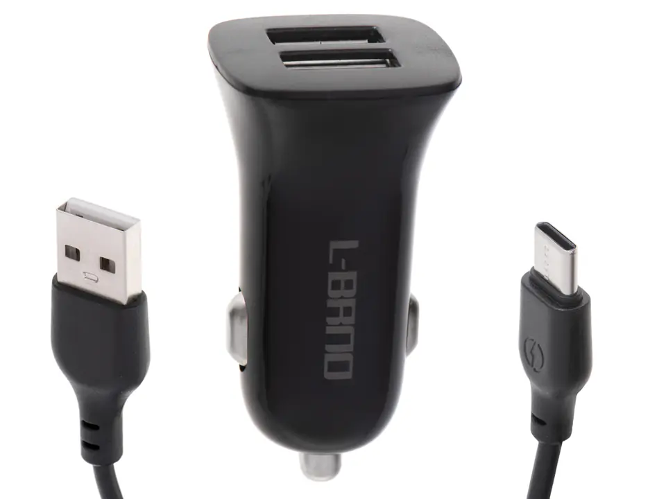 ⁨Dual USB + Type-c Car Charger Black⁩ at Wasserman.eu