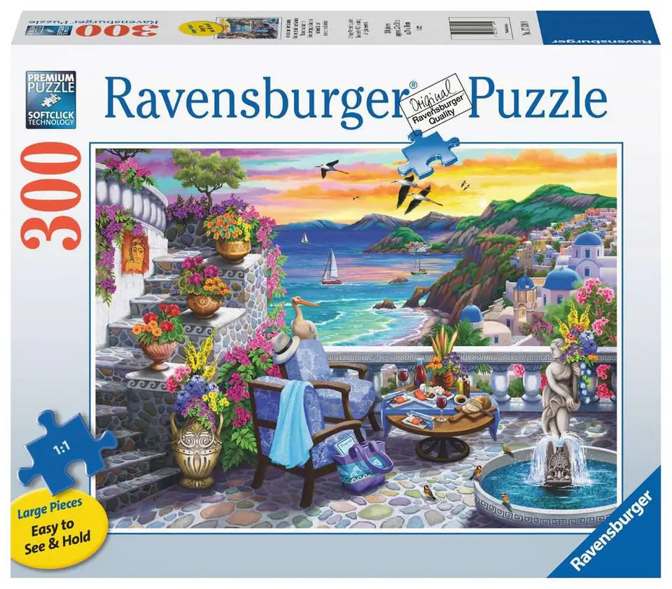 ⁨Puzzle 2D Duży Format  Zachód słońca nad Santorini 300 elementów⁩ w sklepie Wasserman.eu