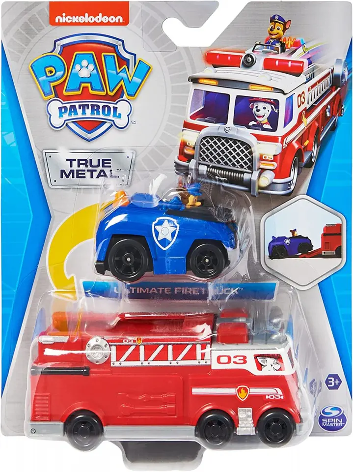 ⁨PAW Patrol True Metal Firetruck Die-Cast Team Vehicle with 1:55 Scale Chase Toy Car⁩ at Wasserman.eu