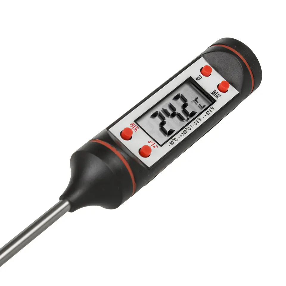 ⁨Food thermometer/probe, GreenBlue, probe length 15cm, temperature range -50 deg.C to +300 deg.C., accuracy 0.1 deg.C, GB178⁩ at Wasserman.eu