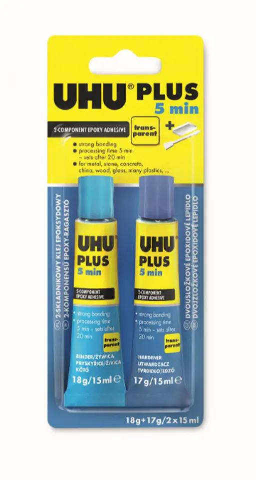 ⁨Epoxy adhesive UHU Plus 5min 2x15ml⁩ at Wasserman.eu