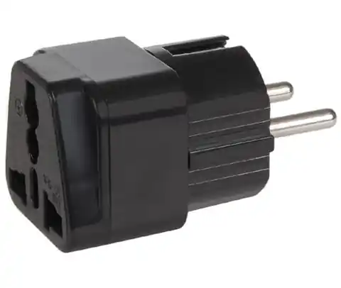 ⁨MCE155 46974 Adapter socket UK to PLUG EU universal black⁩ at Wasserman.eu