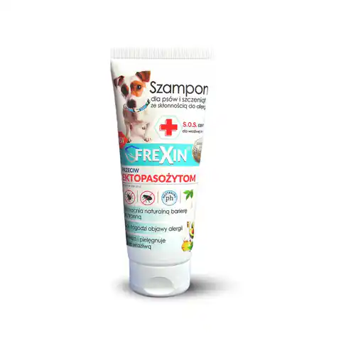 ⁨FREXIN Szampon dla psów przeciw ektopasożytom dla skóry wrażliwej 220g [23562]⁩ w sklepie Wasserman.eu