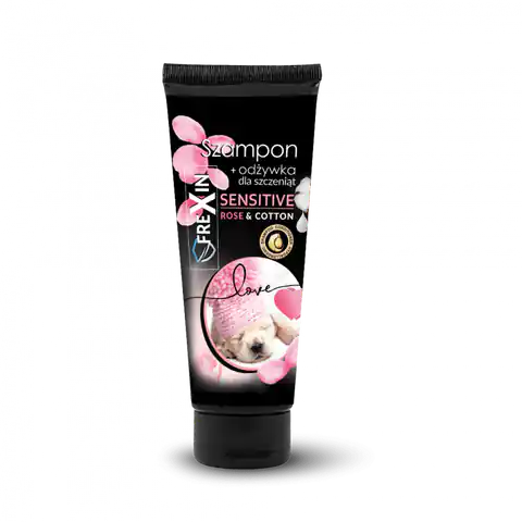 ⁨FREXIN Shampoo + Conditioner 2in1 SENSITIVE für Welpen -rose&cotton 220g [25450]⁩ im Wasserman.eu