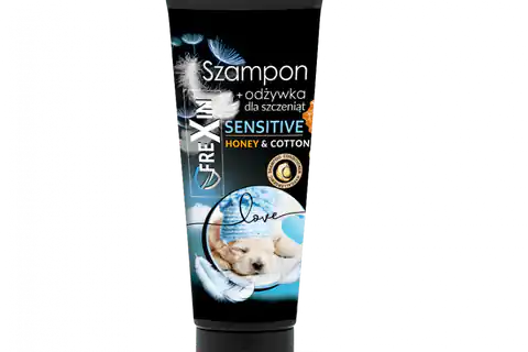 ⁨FREXIN Shampoo + Conditioner 2in1 SENSITIVE für Welpen -Honig & Baumwolle 220g [25467]⁩ im Wasserman.eu