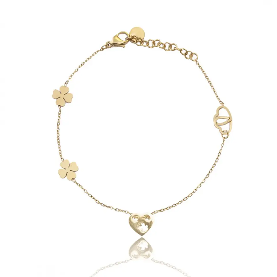 ⁨Bransoletka na rękę stal chirurgiczna pozłacana 14k złotem BST1318⁩ w sklepie Wasserman.eu