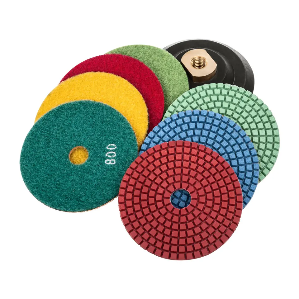 ⁨Discs for wet polishing stone + plate diam. 100mm set of 8 pcs.⁩ at Wasserman.eu