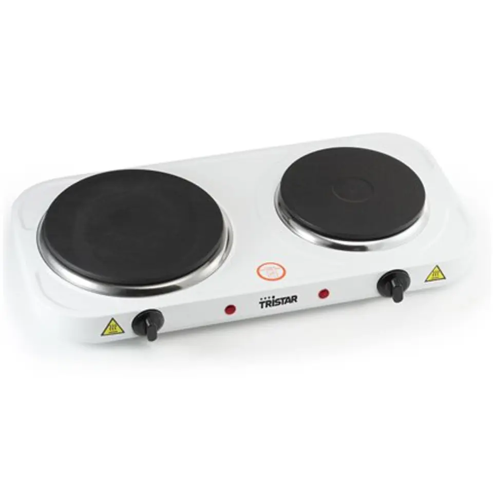 ⁨Tristar | Free standing table hob | KP-6245 | Number of burners/cooking zones 2 | Rotary | White | Electric⁩ w sklepie Wasserman.eu