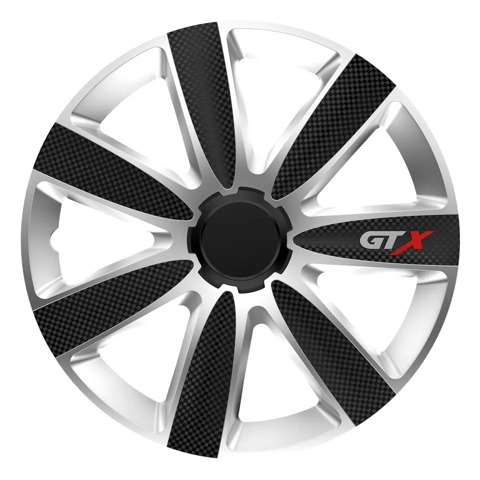 ⁨Kołpak samochodowy carbon czarno srebrny gtx 14" cali⁩ w sklepie Wasserman.eu