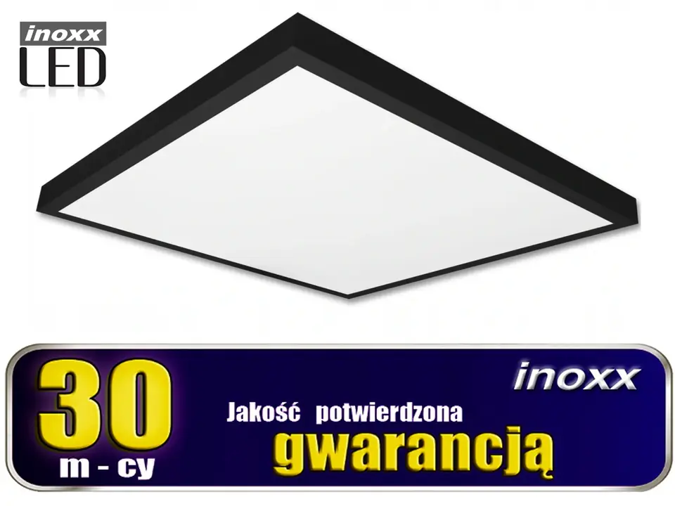 ⁨LED panel 60x60 36w ceiling lamp cassette 3000k warm + surface frame black⁩ at Wasserman.eu