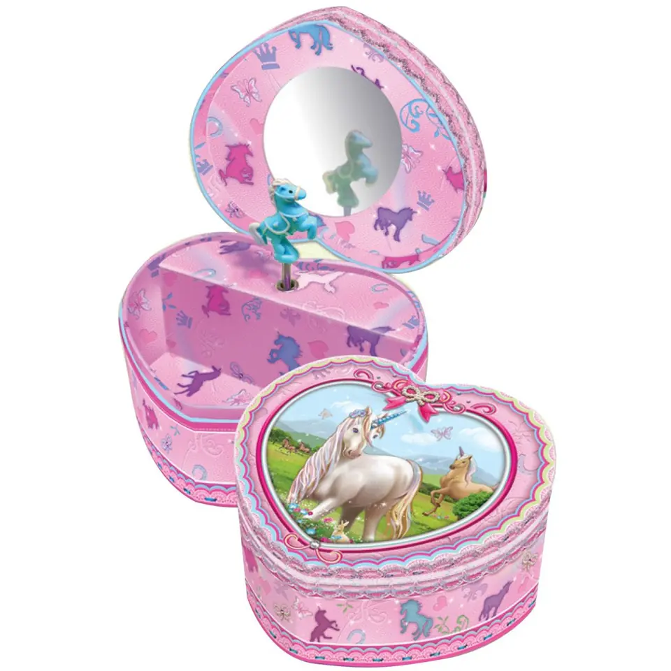 ⁨Pecoware Heart-shaped music box - Unicorns⁩ at Wasserman.eu