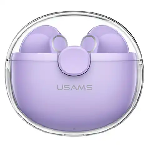 ⁨USAMS Słuchawki Bluetooth 5.1 TWS BU series bezprzewodowe fioletowy/purple BHUBU02⁩ w sklepie Wasserman.eu