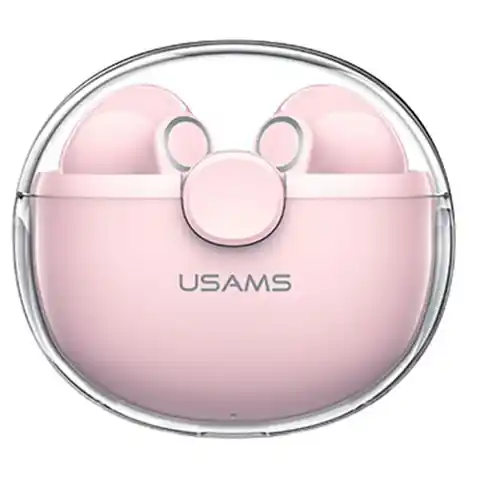 ⁨USAMS Bluetooth 5.1 headphones TWS BU series wireless pink/pink BHUBU04⁩ at Wasserman.eu