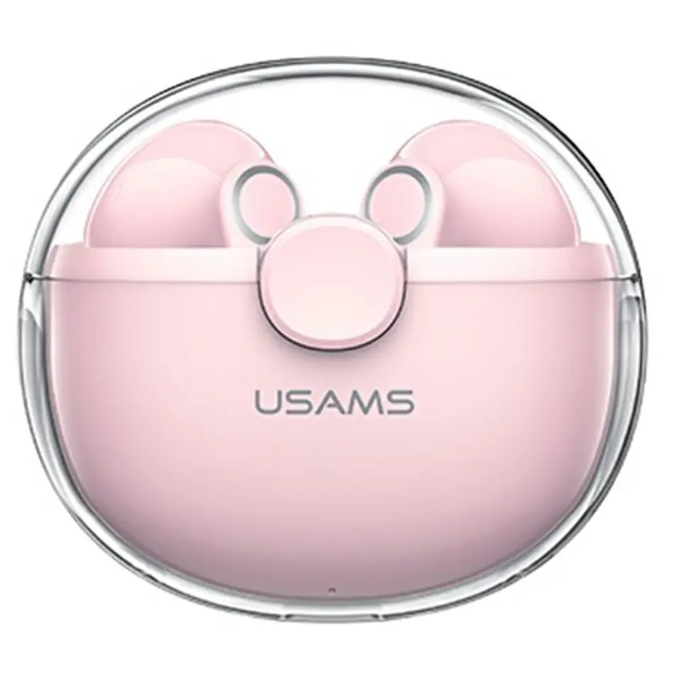 ⁨USAMS Bluetooth 5.1 headphones TWS BU series wireless pink/pink BHUBU04⁩ at Wasserman.eu