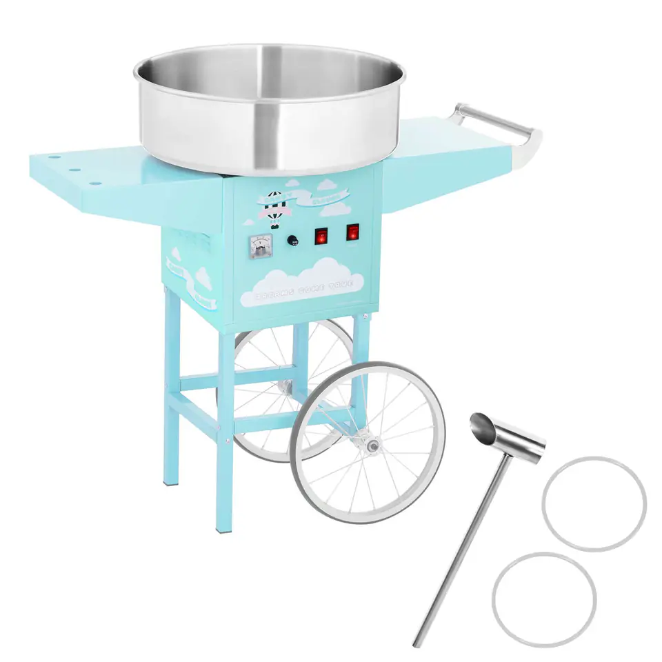 ⁨Mobile cotton candy machine turquoise avg. bowls 520mm + sugar scoop⁩ at Wasserman.eu