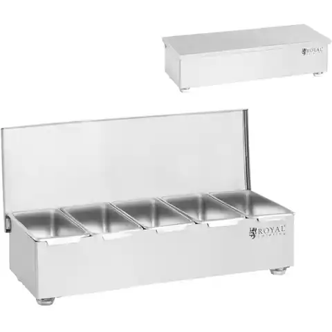 ⁨Bartending containers for side dishes for stainless steel 5 pcs. + Housing⁩ at Wasserman.eu