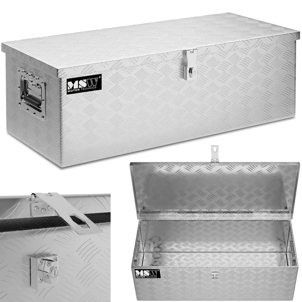 ⁨Skrzynia narzędziowa transportowa aluminiowa zamykana na klucz 48 l 76 x 35 x 25.5 cm⁩ w sklepie Wasserman.eu