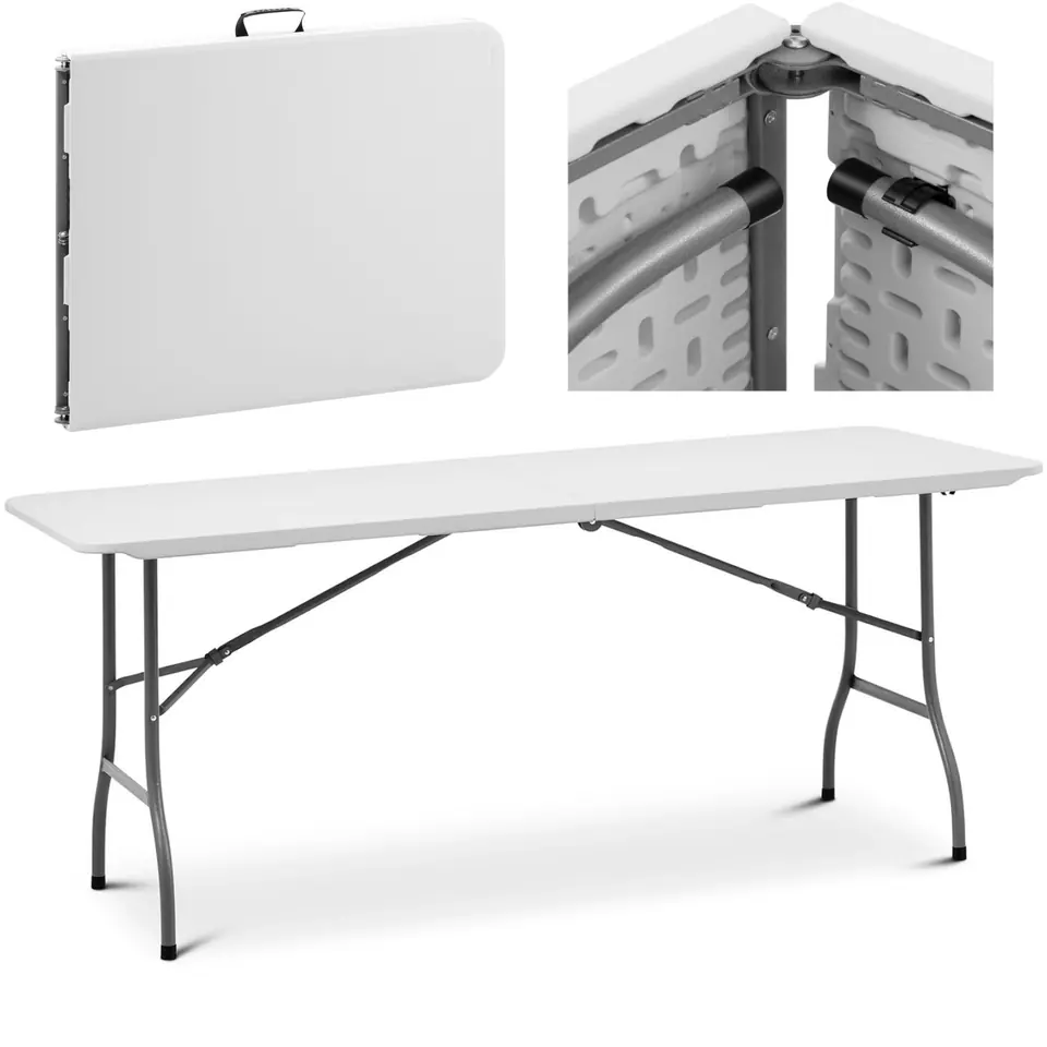 ⁨Garden catering table folding white up to 150 kg 180 x 75 x 74 cm⁩ at Wasserman.eu