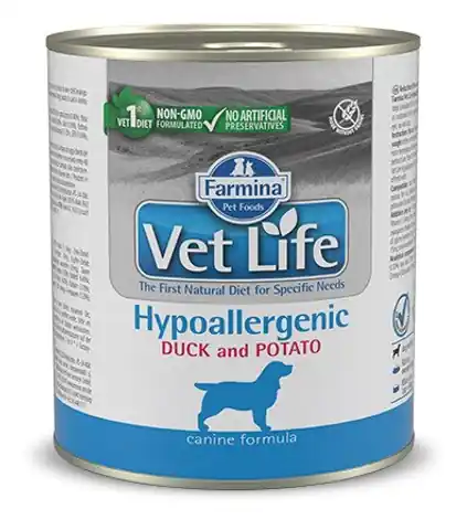 ⁨FARMINA Vet Life Diet DOG Hypoallergenic Duck & Potato - wet dog food - 300 g⁩ at Wasserman.eu