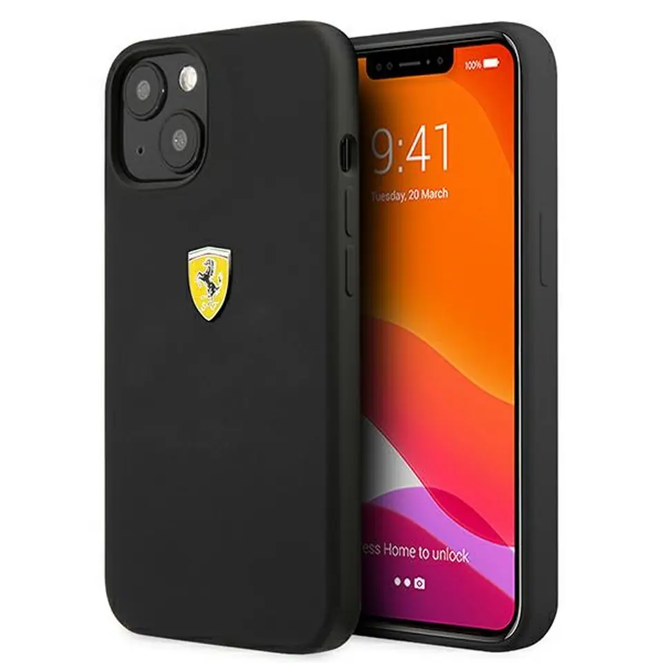 ⁨Ferrari FESSIHCP13SBK iPhone 13 mini 5,4" black/black hardcase Silicone⁩ at Wasserman.eu