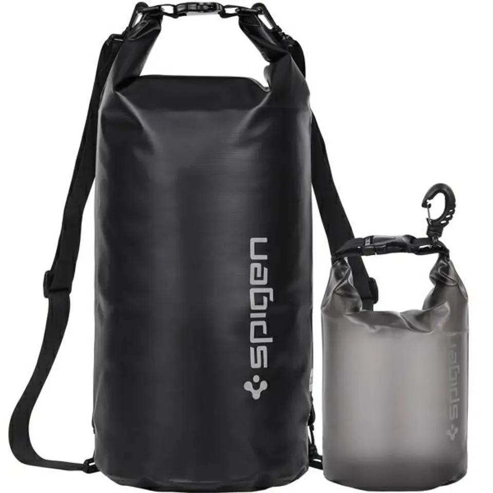 ⁨Spigen Universal Waterproof Bag A630 czarny/black uniwersalne dwie torby wodoodporne (20L oraz 2L) AMP04534⁩ w sklepie Wasserman.eu