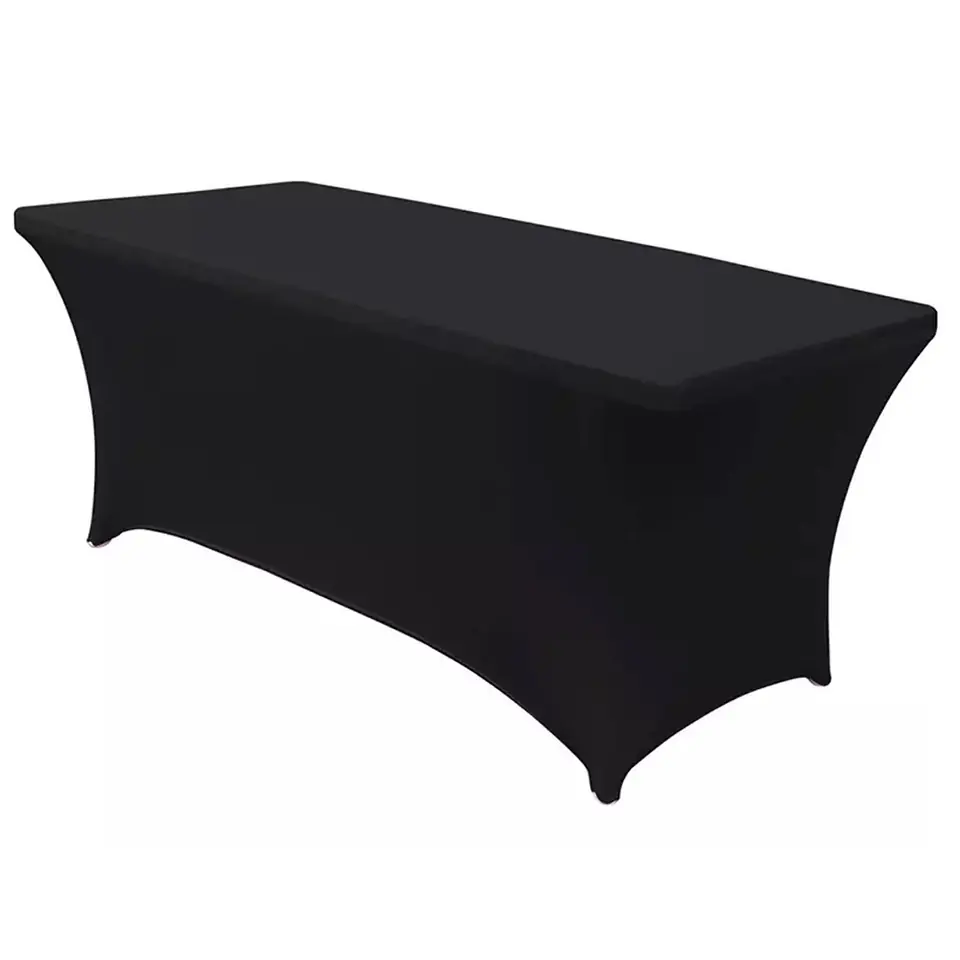 ⁨Tablecloth elastic cover for catering table black GreenBlue, 180x75x74cm, Spandex, GB372⁩ at Wasserman.eu