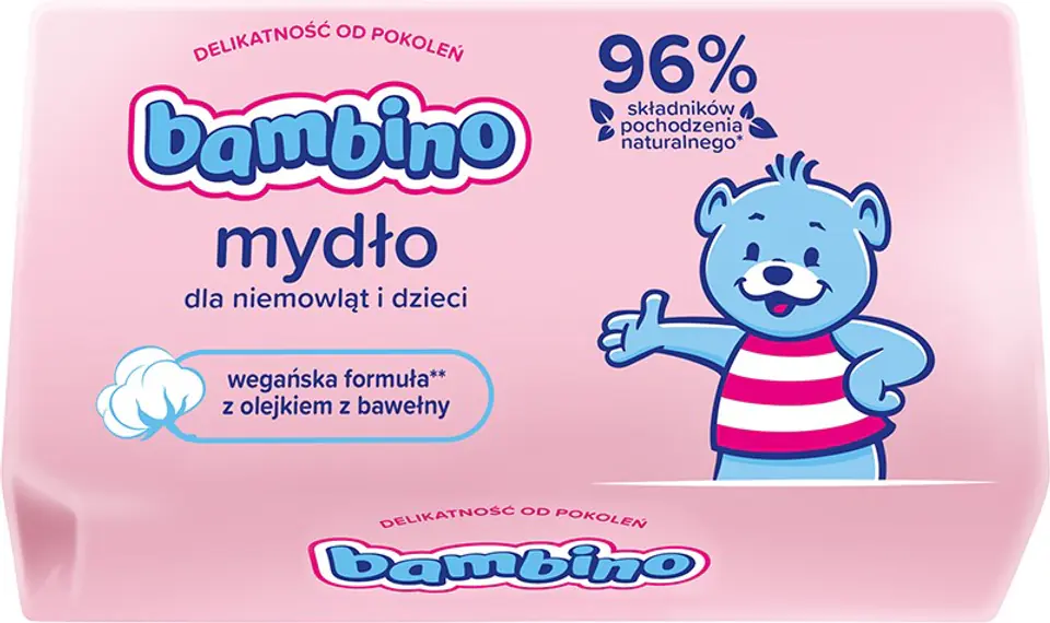 ⁨Bambino Mydło w Kostce dla Dzieci i Niemowląt 90 g⁩ w sklepie Wasserman.eu